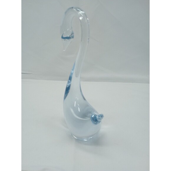 Art Glass Swan Pale Blue Hand Blown Murano Style MCM Mid Century SOMMERSO - Picture 8 of 12